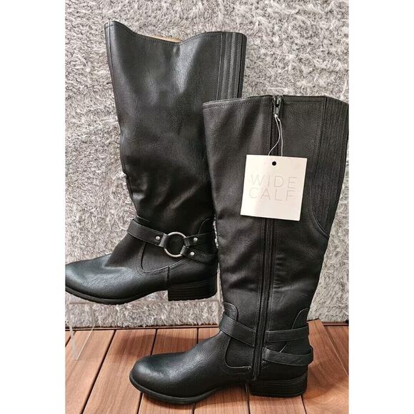 Life Stride Soft System X-Felicity Wide Calf Boots, Women's 6M Black Riding - Picture 1 of 7